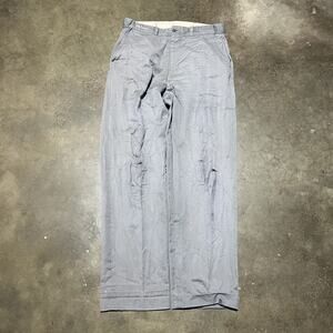Vintage 50s Grey Cotton Blend Wide Leg Chinos 30x29